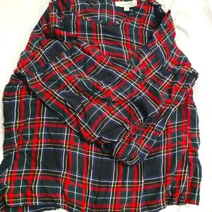 Balloon sleeve plaid top - Loft - M